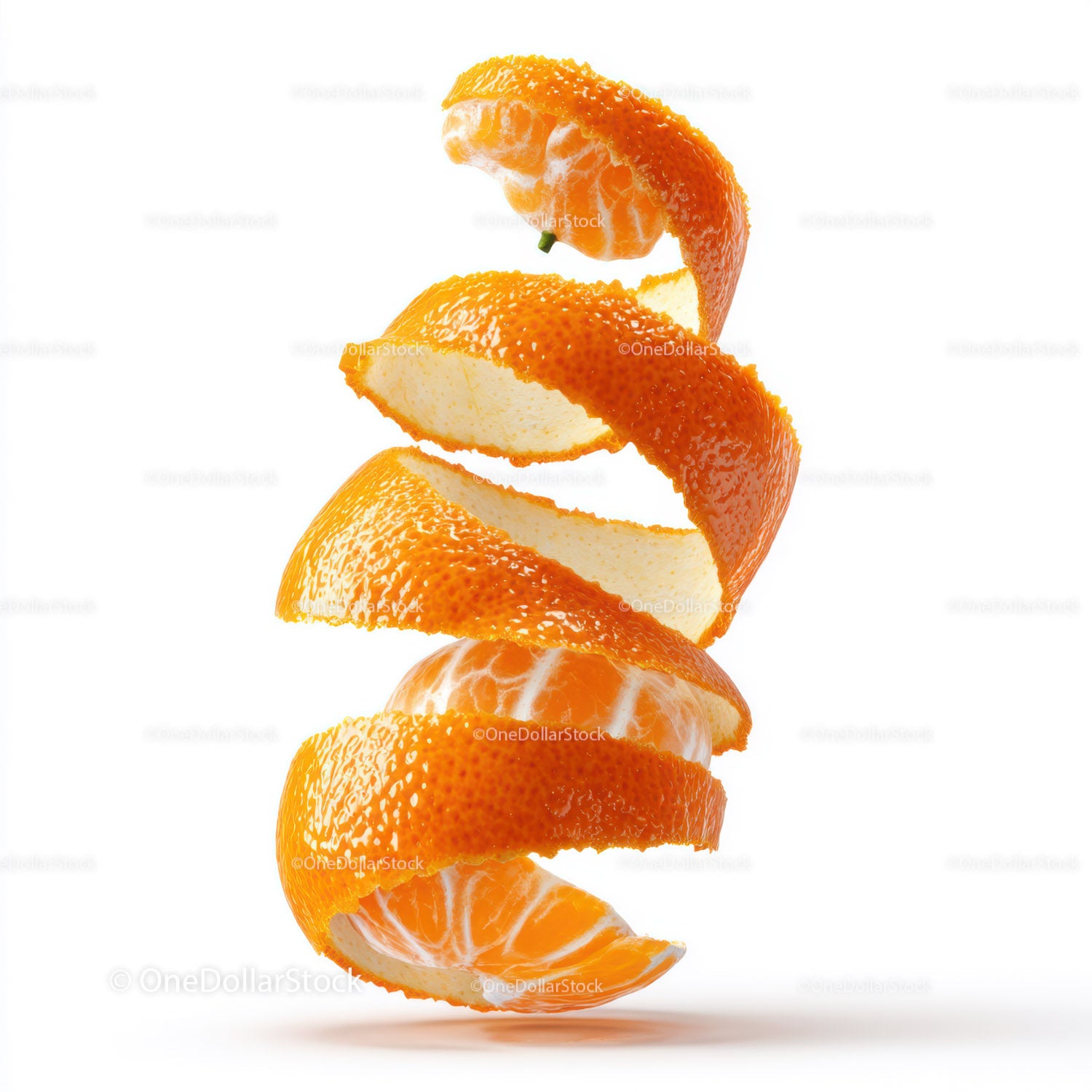 Dynamic Spiral of Tangerine Peels and Slices