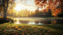 Golden Autumn Morning by a Tranquil Lake