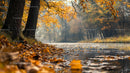 Golden Autumn Foliage by a Tranquil River