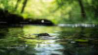 Calm Water Ripples with Green Foliage Reflections