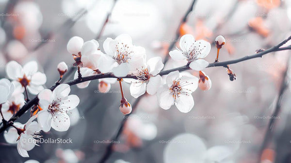 Delicate Cherry Blossoms in Elegant Springtime Bloom