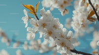 Cherry Blossoms Against a Clear Blue Sky