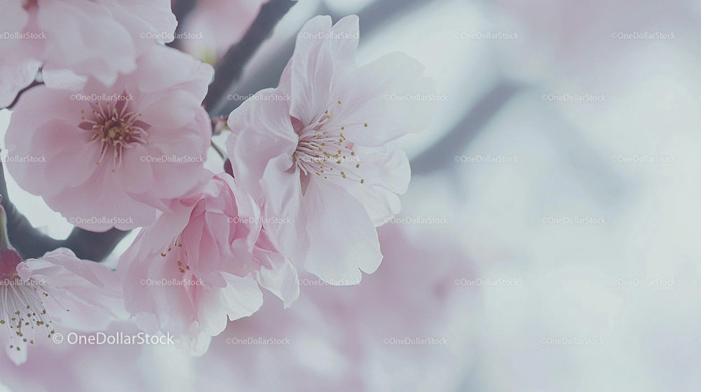 Delicate Cherry Blossoms in Full Spring Bloom