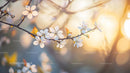Cherry Blossoms in Warm Sunset Light