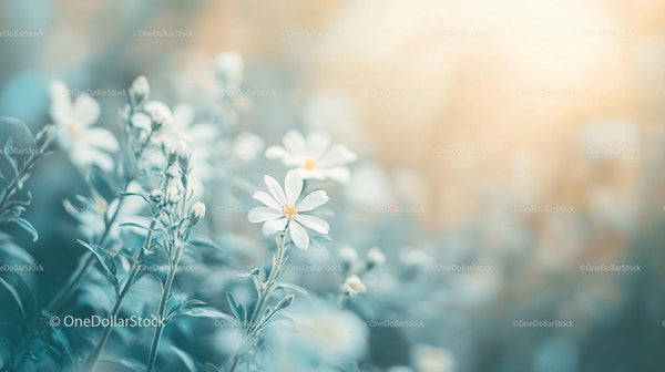 Wild Daisies in a Serene Garden with Soft Focus