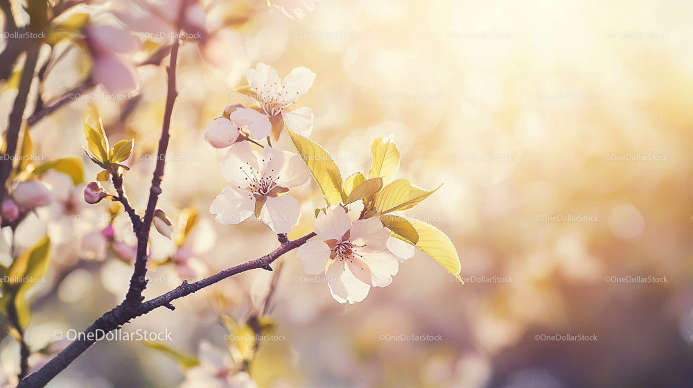 Cherry Blossoms in Soft Sunlight