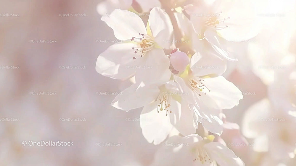 Cherry Blossoms in Soft Sunlight