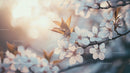 Cherry Blossoms in Gentle Spring Sunlight