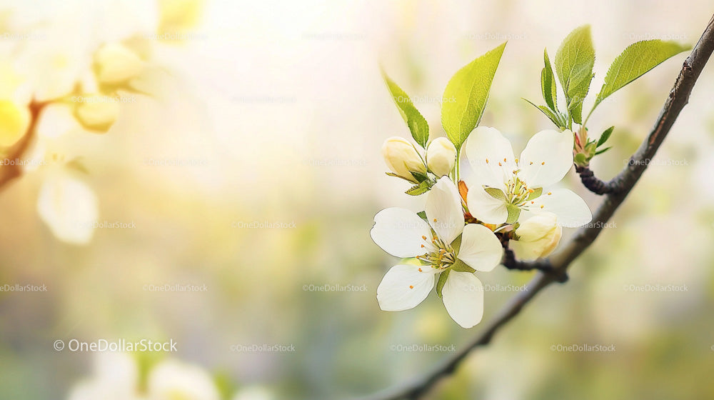 Apple Blossoms in Full Springtime Bloom