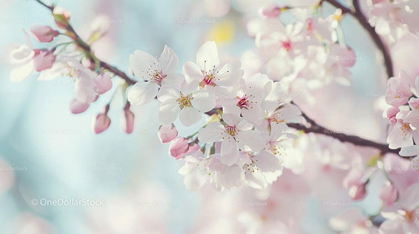 Delicate Cherry Blossoms in Full Spring Bloom