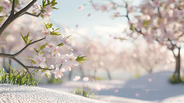 Serene Cherry Blossoms in Full Bloom on a Sunny Day