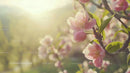 Cherry Blossom Branch in Soft Sunlight