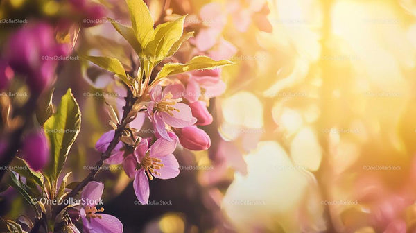 Spring Blossoms in Gentle Morning Sunlight