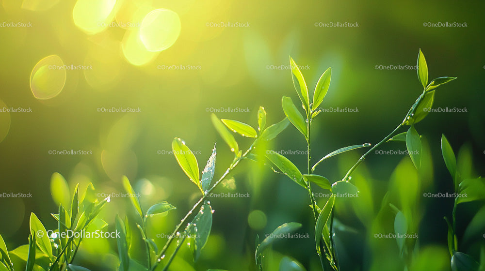 Sunlit Leaves Glowing in Vibrant Green