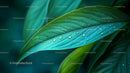 Close-Up of Green Leaf with Water Droplets