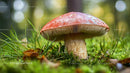 Wild Mushroom Growing on a Lush Forest Floor