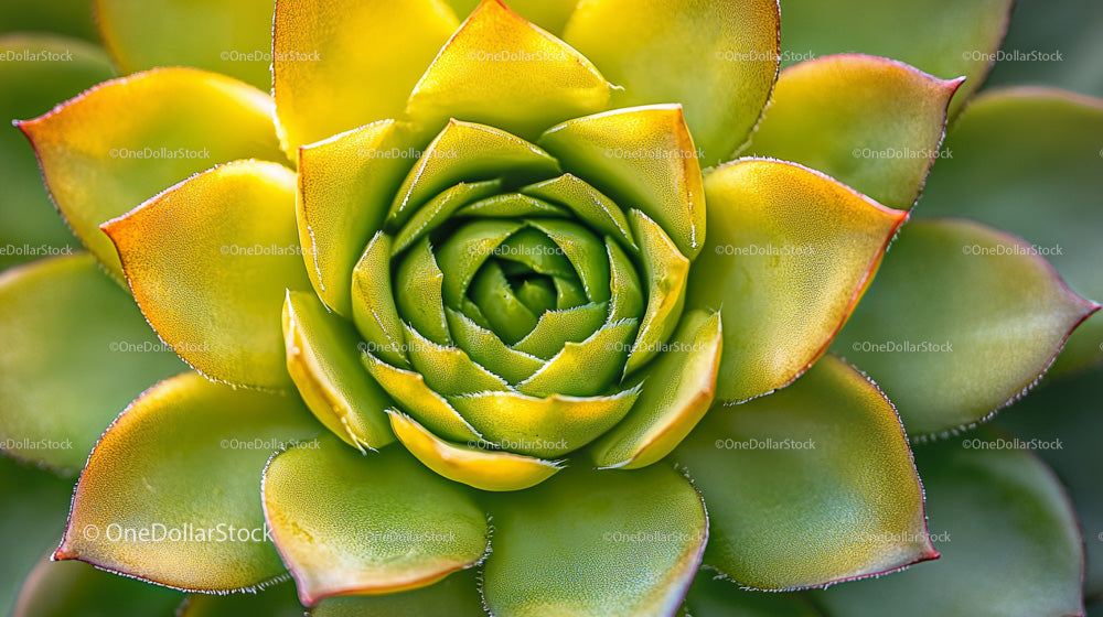 Close Up of Vibrant Echeveria Succulent Rosette