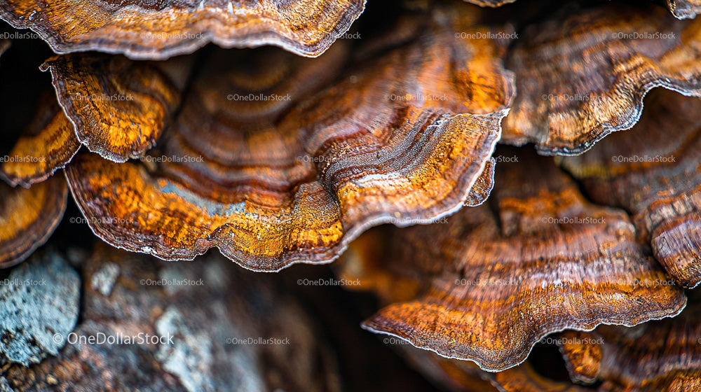 Vibrant Wild Mushrooms Showing Natural Textures in Detail