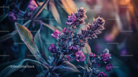 Vibrant Purple Flowers in Evening Light