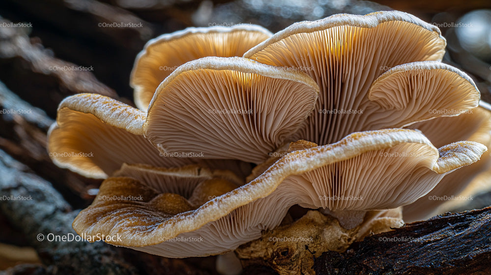 Close-Up of Wild Mushrooms in Natural Forest Setting