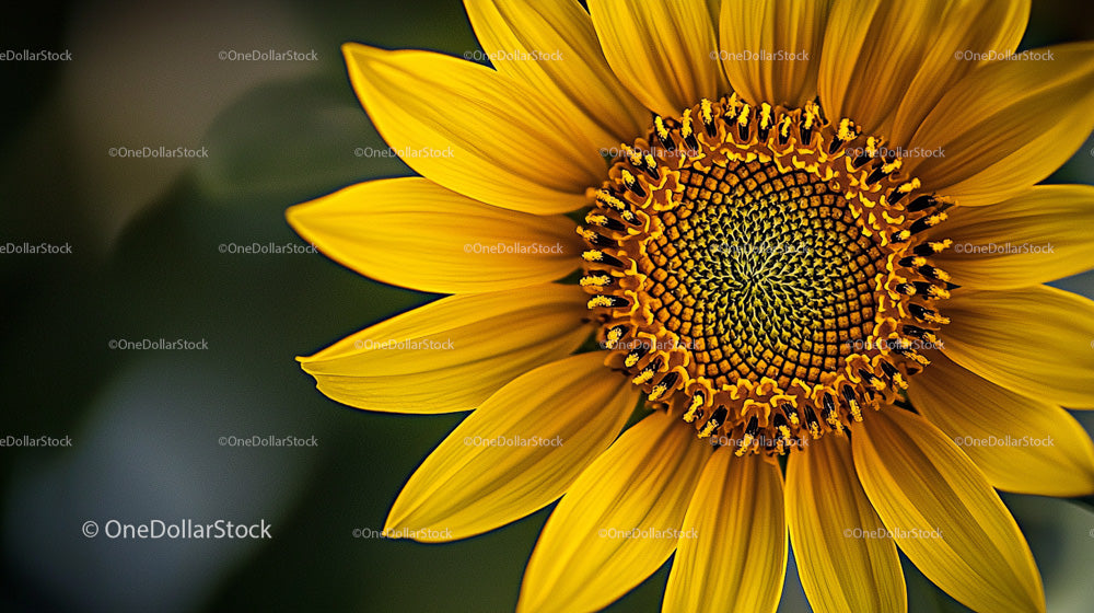 Vibrant Yellow Sunflower Bloom in Close-Up Detail