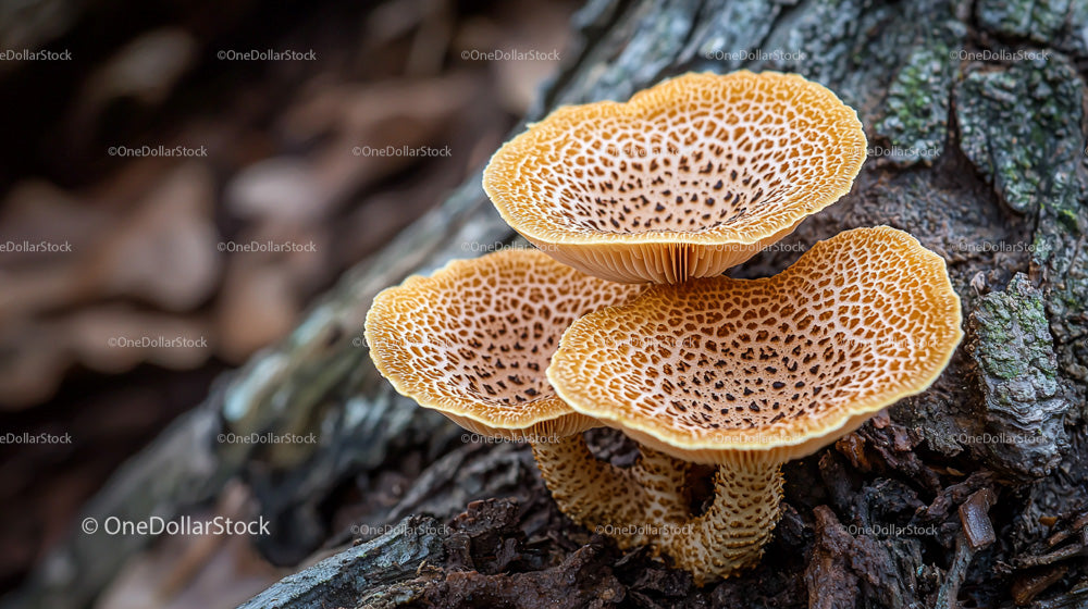 Cluster of Brown Mushrooms on Forest Floor