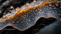 Intricate Mushroom with Water Droplets in Macro View