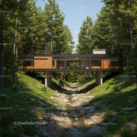 Modern Glass House Nestled in a Lush Forest Setting