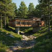 Modern Glass Cabin Amidst Lush Green Forest