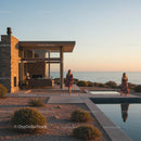 Modern Seaside Villa with Ocean View and Sunlit Patio