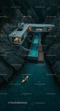 Modern Cliffside Villa with Infinity Pool in Serene Wilderness