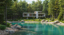 Modern Forest Retreat with Tranquil Lake View
