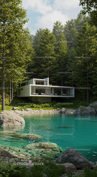 Modern House Overlooking Pristine Forest Lake
