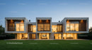 Modern Luxury House with Elegant Evening Lighting