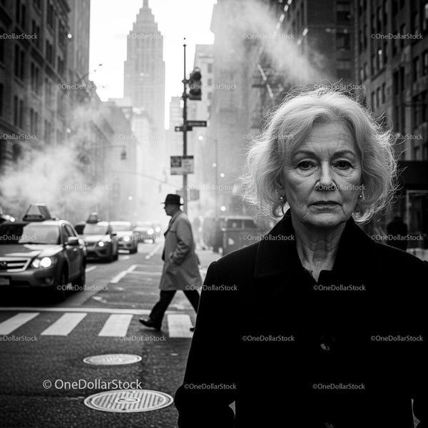 Mature Woman in New York City Street