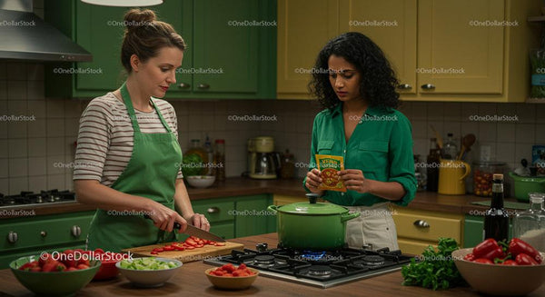 Women Cooking Together in a Cozy Kitchen