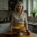 Blonde Woman with Homemade Apple Pie in Cozy Kitchen