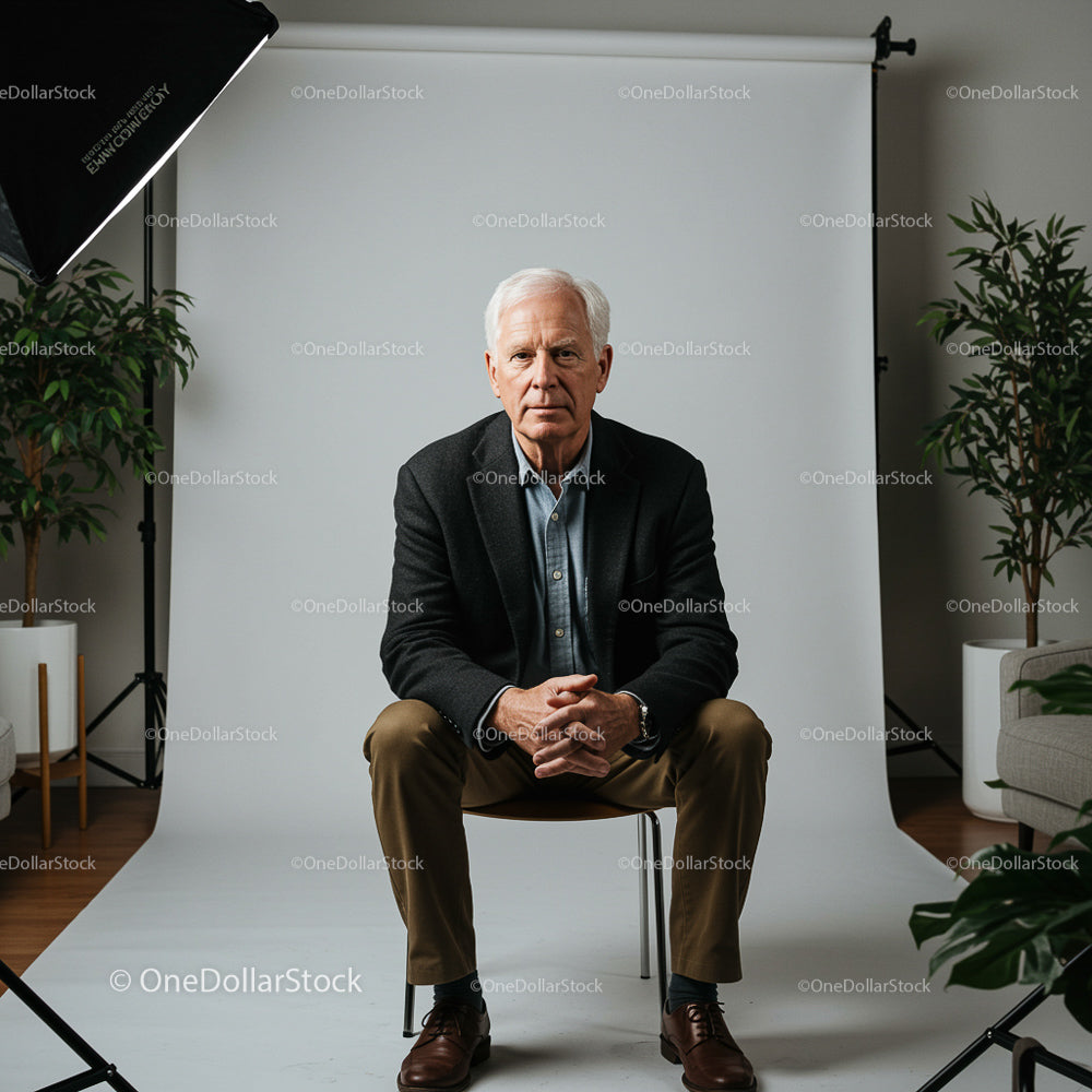 Mature Man in Professional Studio Setting