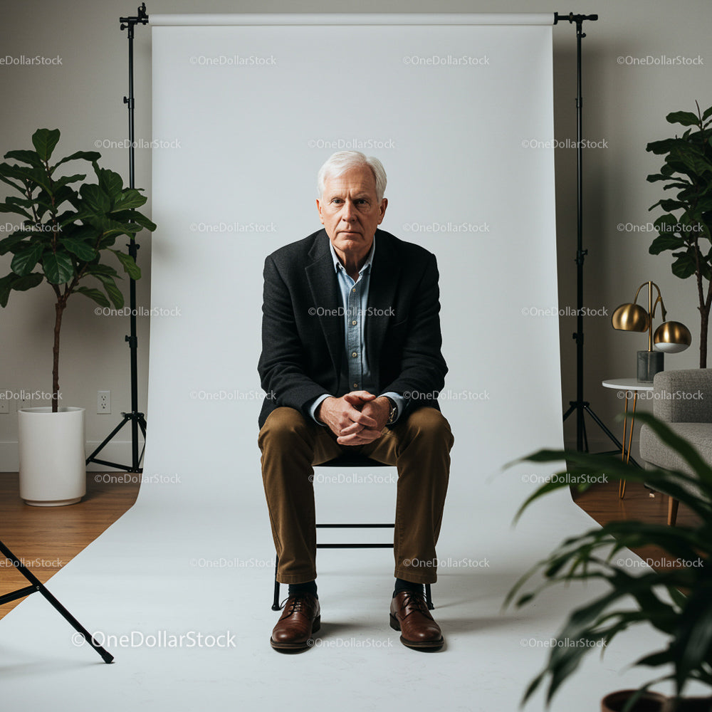 Senior Man in Professional Studio Portrait Setting