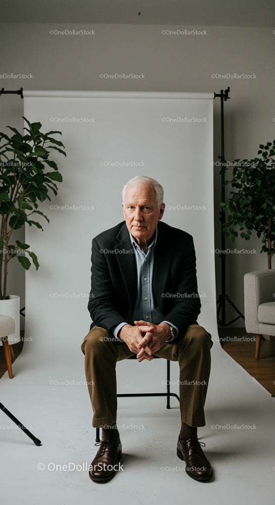 Senior Businessman Posing Confidently in Professional Portrait