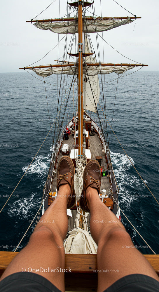 Relaxing View from Ship's Deck at Sea