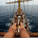 Relaxing on a Sailing Ship with Ocean View