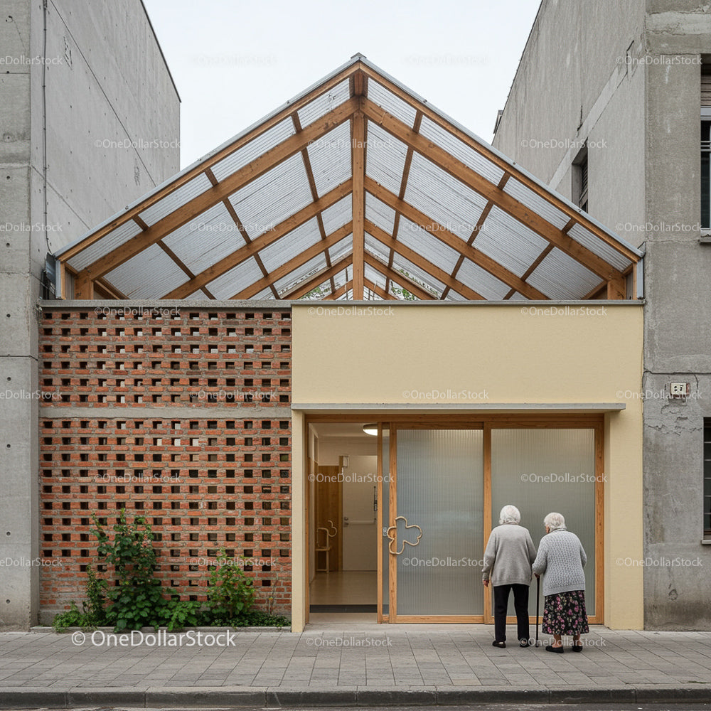 Modern Retirement Home with Unique Brick Facade