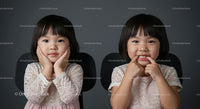 Adorable Twin Girls with Playful Expressions