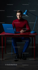 Young Professional Working at Stylish Modern Desk