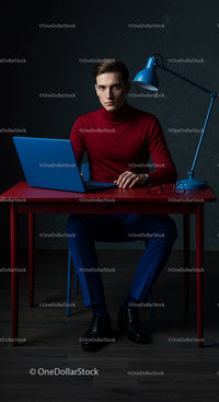 Young Professional Working at Stylish Modern Desk