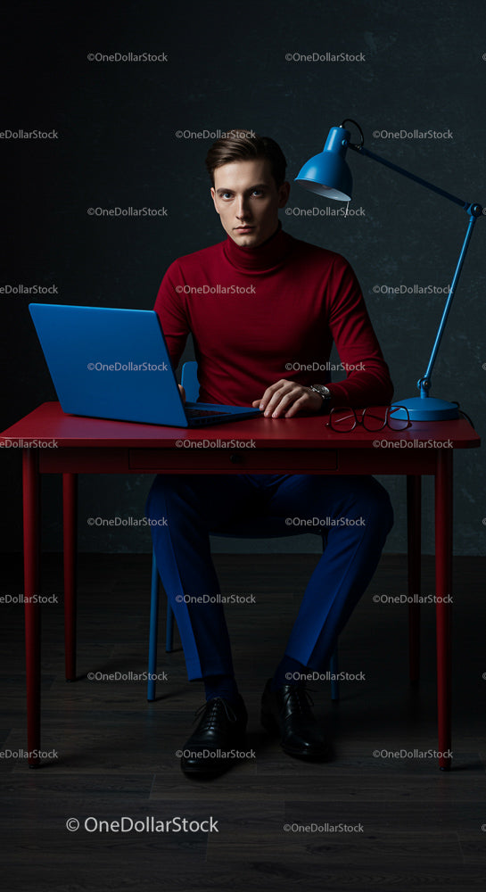 Young Professional Working at Stylish Modern Desk