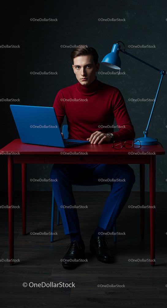 Young Professional Working at Stylish Modern Desk