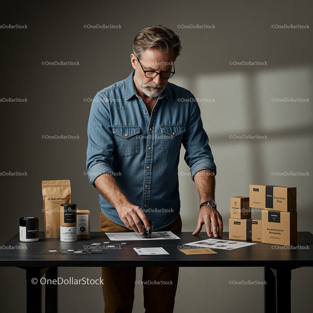 Creative Entrepreneur Working on Product Branding Design