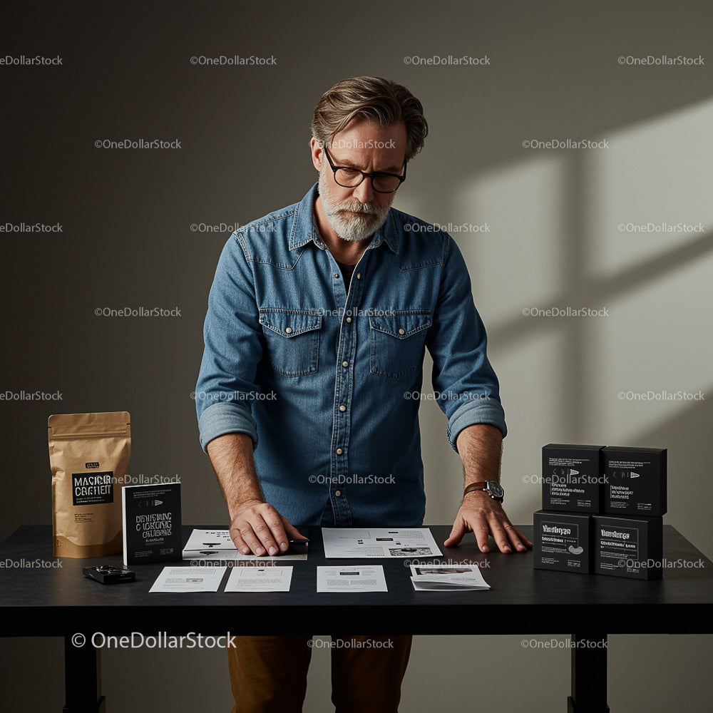 Mature Businessman Analyzing Documents in a Modern Office